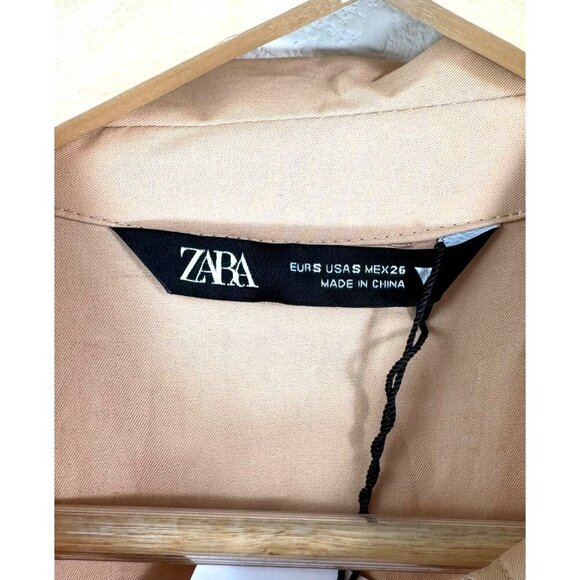 Zara Gabardine Utility Jumpsuit With Pockets Mango color sz S - Picture 3 of 11